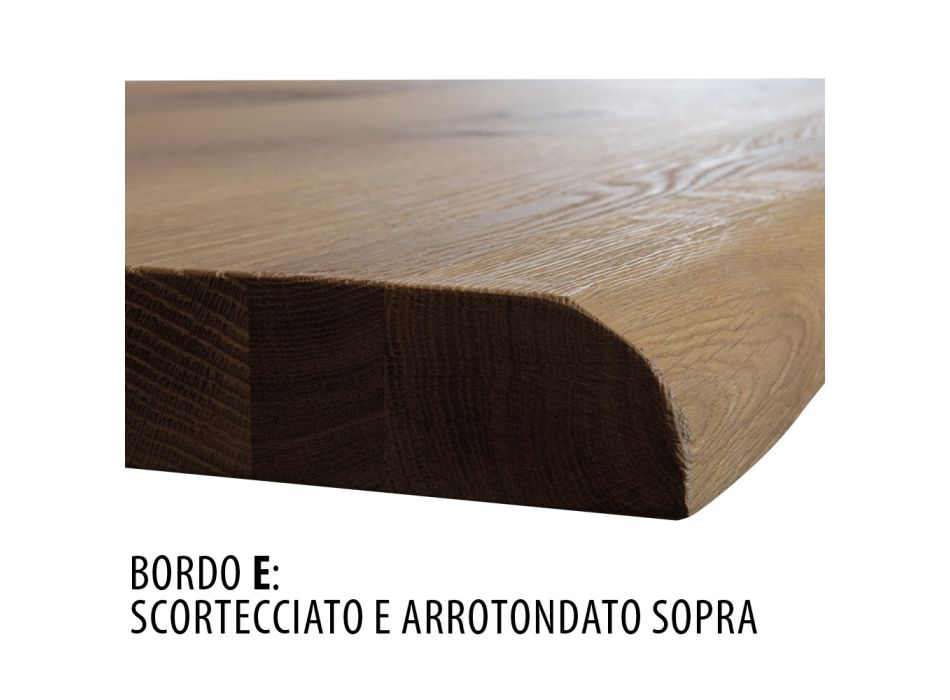 Pläterat bord i fyrkantig knuten ek och metallunderrede Tillverkat i Italien - Pilar Viadurini