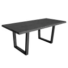 Pläterat bord i fyrkantig knuten ek och metallunderrede Tillverkat i Italien - Pilar Viadurini