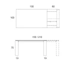 Matbord Utdragbart till 2,8 m metall och matt keramikskiva - Rashid Viadurini