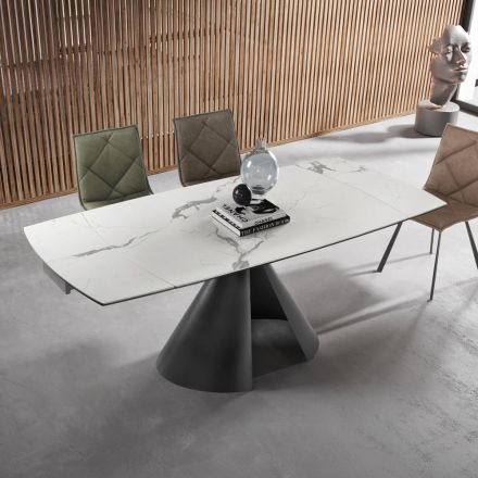 Matbord Utdragbart till 200 cm med Porslinsstengodsskiva - Borgona Viadurini