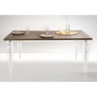 Utdragbart matbord till 255 cm i plexiglas och trä tillverkat i Italien - Francoise Viadurini