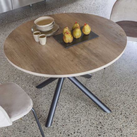 Utdragbart matbord Upp till 165 cm i stål och melaminträ - Veneto Viadurini