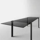 Utdragbart matbord Upp till 280 cm med glastopp Made in Italy - Melo Viadurini