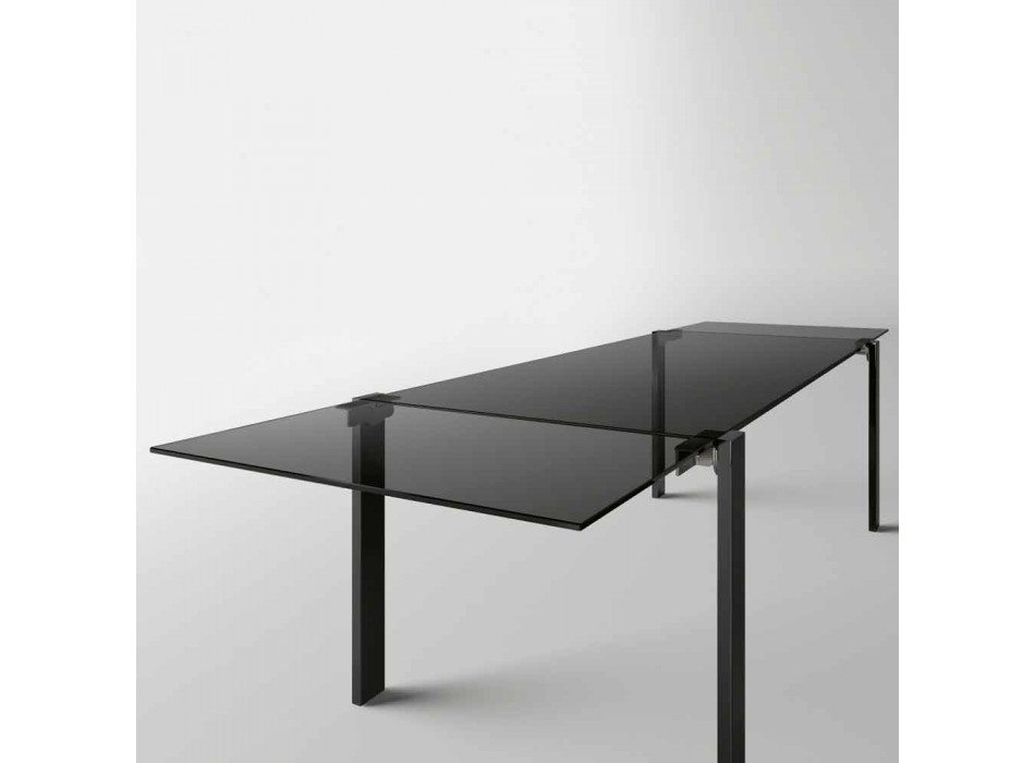 Utdragbart matbord Upp till 280 cm med glastopp Made in Italy - Melo Viadurini