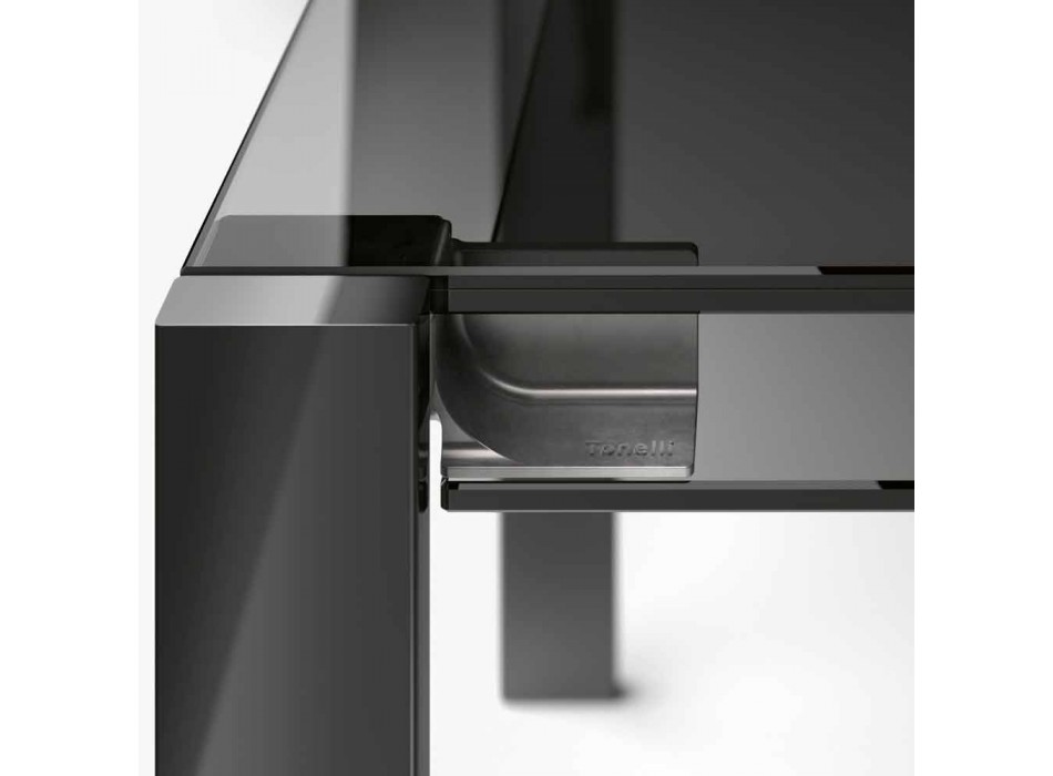 Utdragbart matbord Upp till 280 cm med glastopp Made in Italy - Melo Viadurini