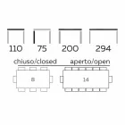 Utdragbart matbord Upp till 294 cm i Gres och metall tillverkat i Italien - Nuzzio Viadurini