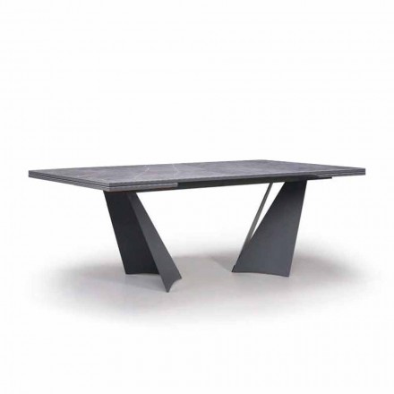 Utdragbart matbord Upp till 294 cm i Gres och metall tillverkat i Italien - Nuzzio Viadurini