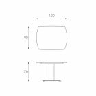 Extendable matbord i glas och imiterat läder, L120 / 180xP90cm, Lelia Viadurini