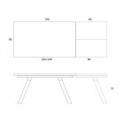 Utdragbart matbord Keramisk topp upp till 2,8 m Tillverkad i Italien - Paoluccio Viadurini