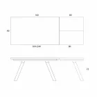 Utdragbart matbord Keramisk topp upp till 2,8 m Tillverkad i Italien - Paoluccio Viadurini