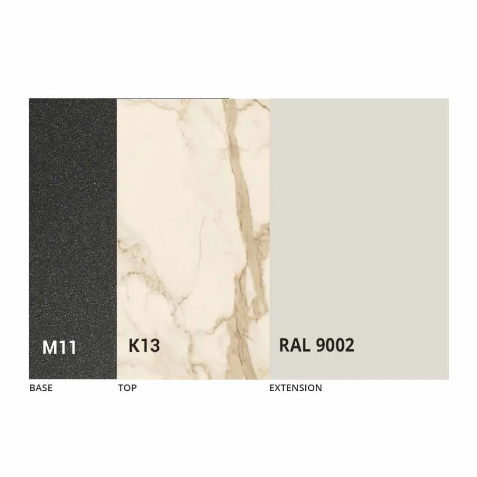 Utdragbart matbord Keramisk topp upp till 2,8 m Tillverkad i Italien - Paoluccio Viadurini