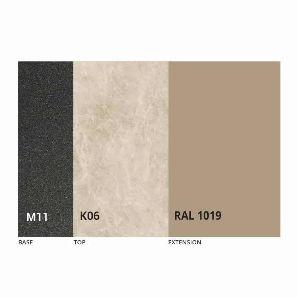 Utdragbart matbord Keramisk topp upp till 2,8 m Tillverkad i Italien - Paoluccio Viadurini