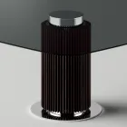 Matbord med fyrkantig glasskiva och träbotten Tillverkat i Italien - Kuadro Viadurini