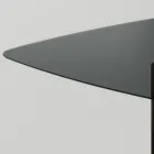 Matbord med fyrkantig glasskiva och träbotten Tillverkat i Italien - Kuadro Viadurini