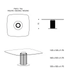 Matbord med fyrkantig glasskiva och träbotten Tillverkat i Italien - Kuadro Viadurini