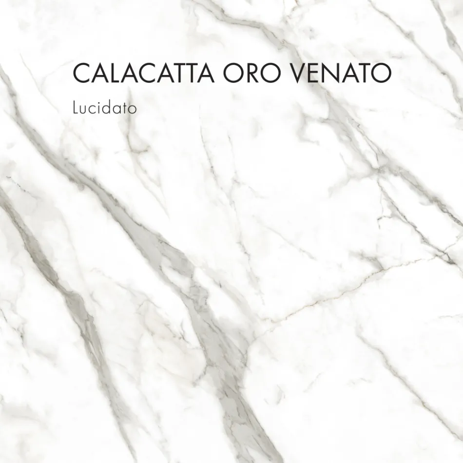 Matbord med rund skiva i porslinsstengods Tillverkat i Italien - Emilio Viadurini