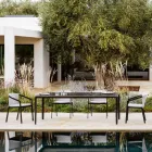 Trädgårdsmatbord i aluminium och Hpl eller Gres, olika ytbehandlingar - Filomena Viadurini