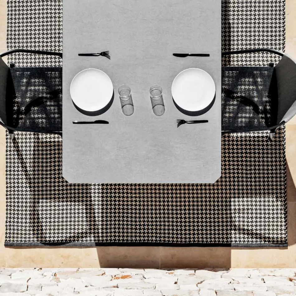 Trädgårdsmatbord i aluminium och Hpl eller Gres, olika ytbehandlingar - Filomena Viadurini