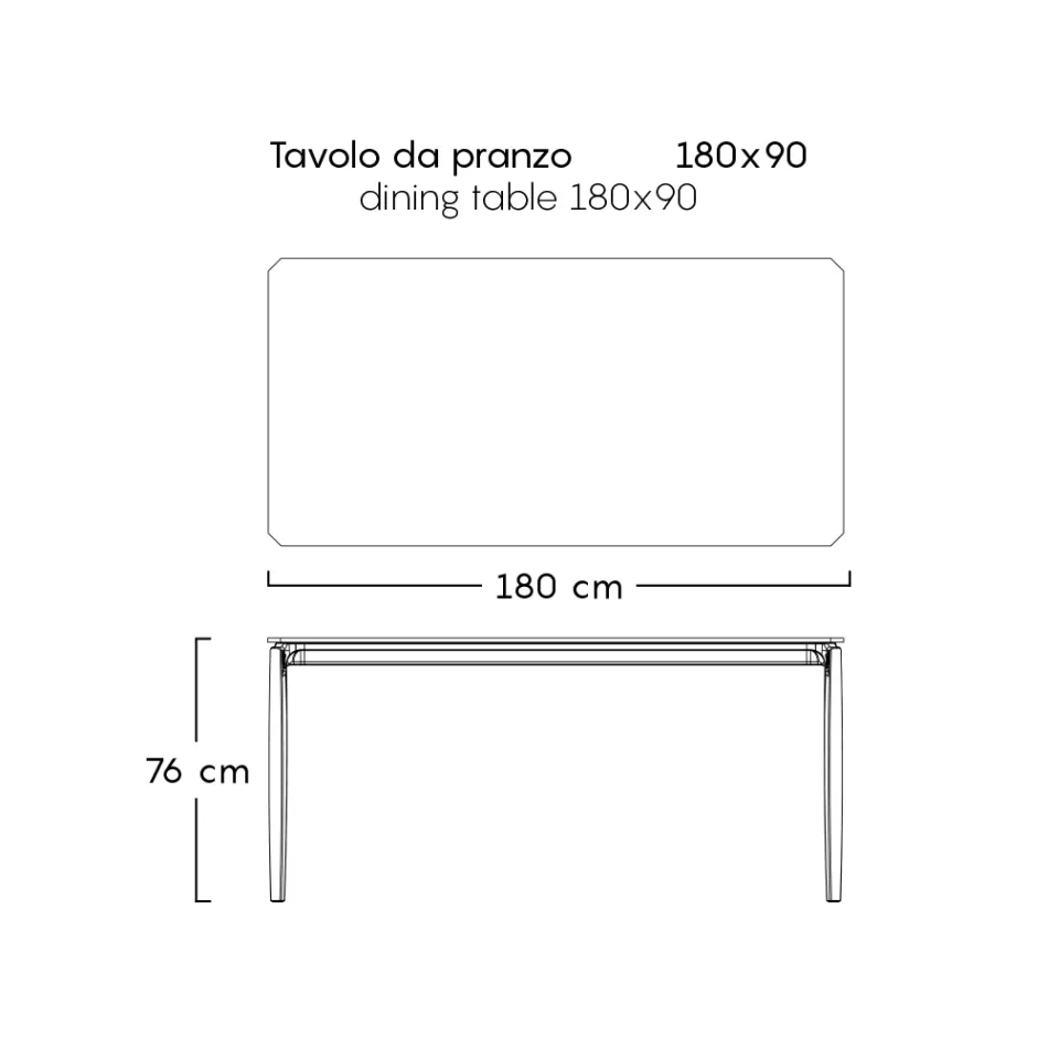 Trädgårdsmatbordsskiva i porslinsstengods tillverkad i Italien - Tarik Viadurini