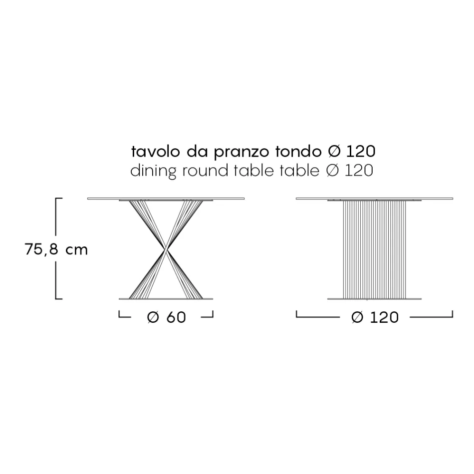 Utomhusmatbord i aluminium och stengods, tillverkat i Italien - Donovan Viadurini
