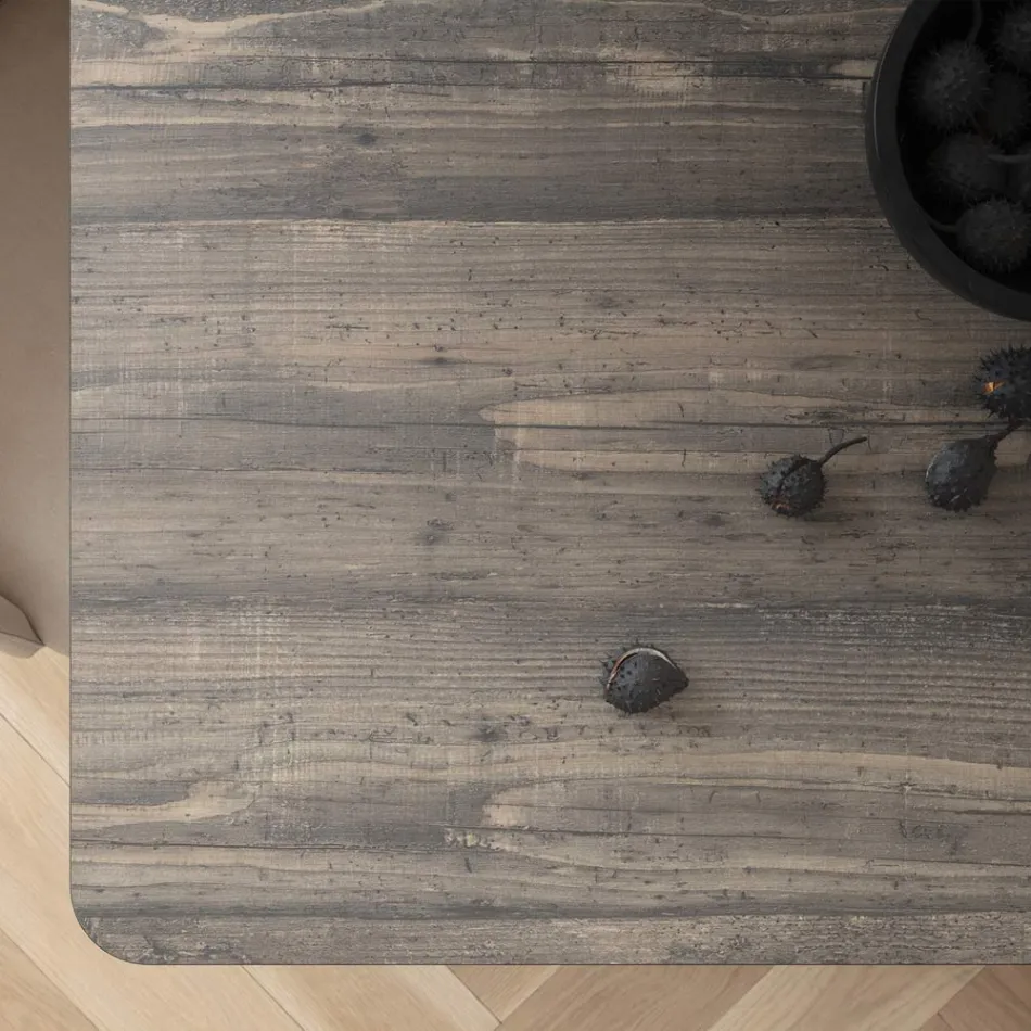 Fast matbord i metall och skiktad Hpl Tillverkat i Italien - Bastiano Viadurini