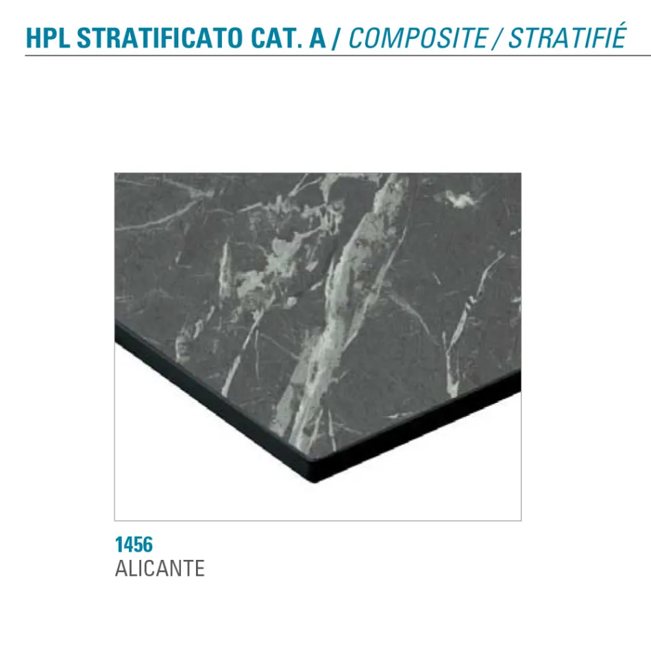 Fast matbord i metall och skiktad Hpl Tillverkat i Italien - Bastiano Viadurini