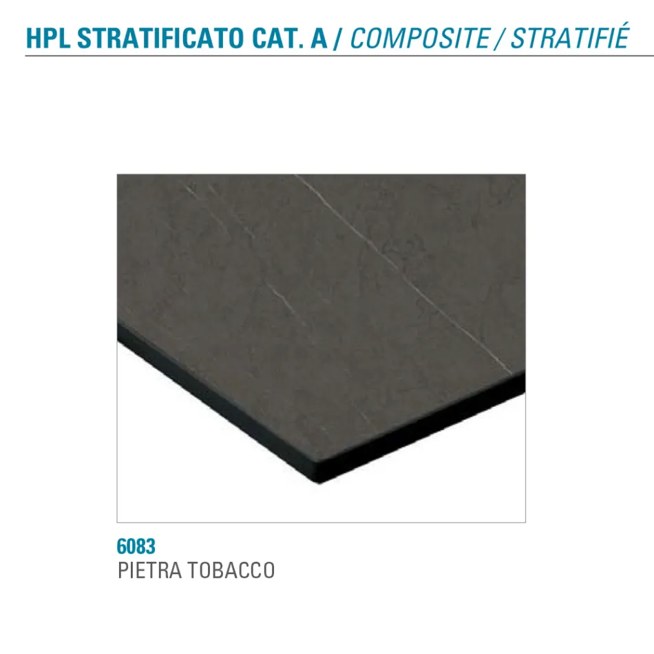 Fast matbord i metall och stratifierad Hpl Tillverkat i Italien - Bastiano Viadurini