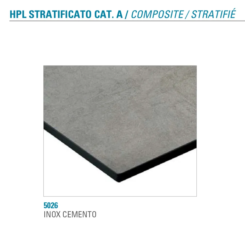 Fast matbord i metall och skiktad Hpl Tillverkat i Italien - Bastiano Viadurini