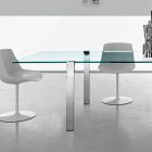 Matbord i transparent glas och metall Olika färger 5 storlekar - Aschio Viadurini