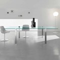 Matbord i transparent glas och metall Olika färger tillverkade i Italien - Aschio