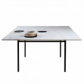 Fyrkantigt matbord med vas och marmorinlägg 140 cm lyx - Vesuvio