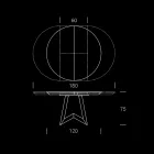 Runt matbord med utdragbar skiva till 180 cm Tillverkat i Italien - Muschio Viadurini