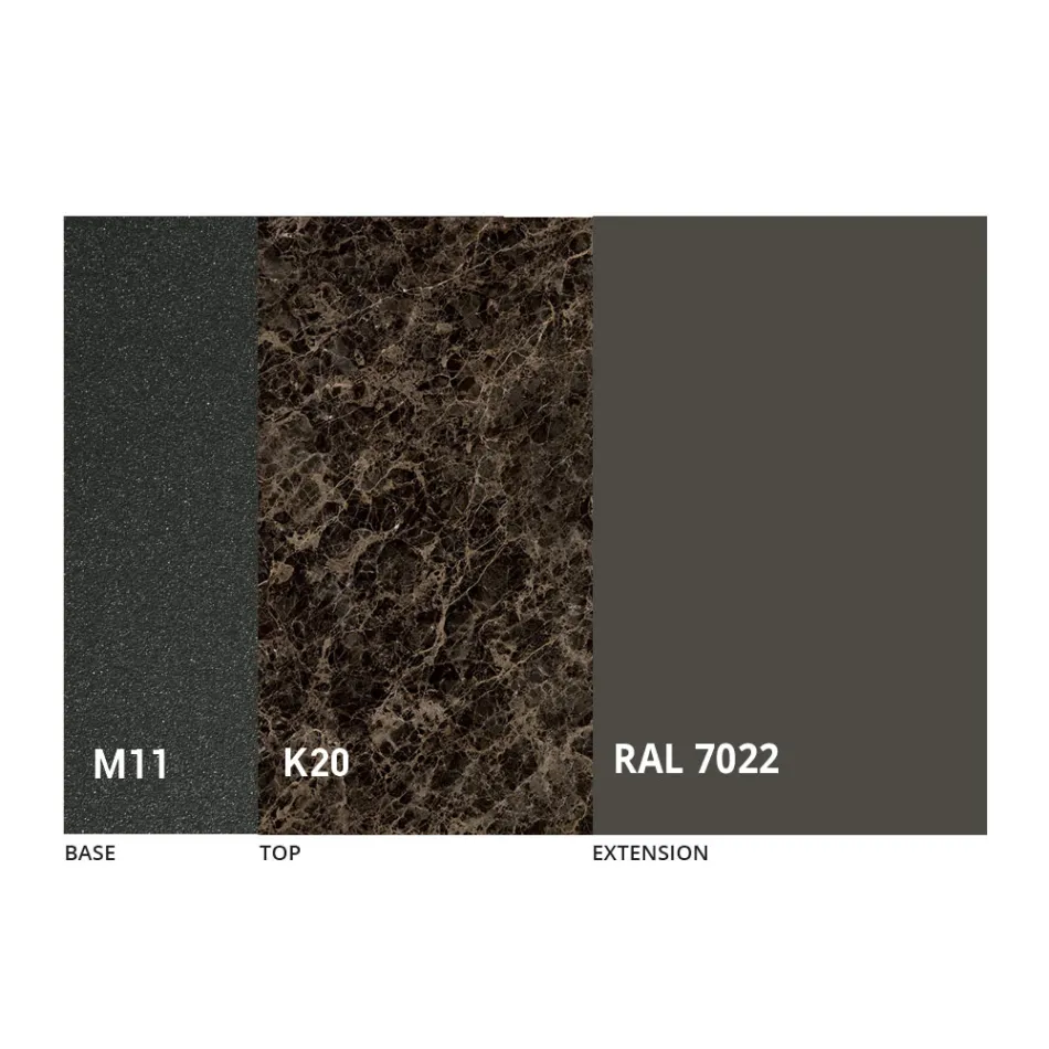 Runt matbord med utdragbar skiva till 180 cm Tillverkat i Italien - Muschio Viadurini