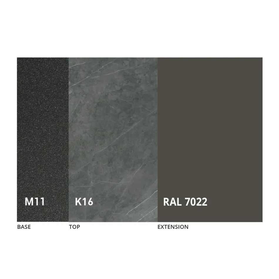 Runt matbord med utdragbar skiva till 180 cm Tillverkat i Italien - Muschio Viadurini