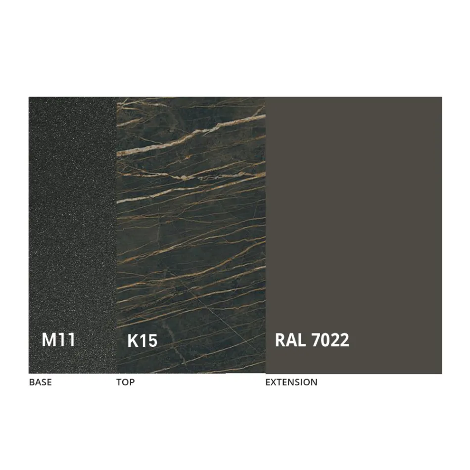 Runt matbord med utdragbar skiva till 180 cm Tillverkat i Italien - Muschio Viadurini