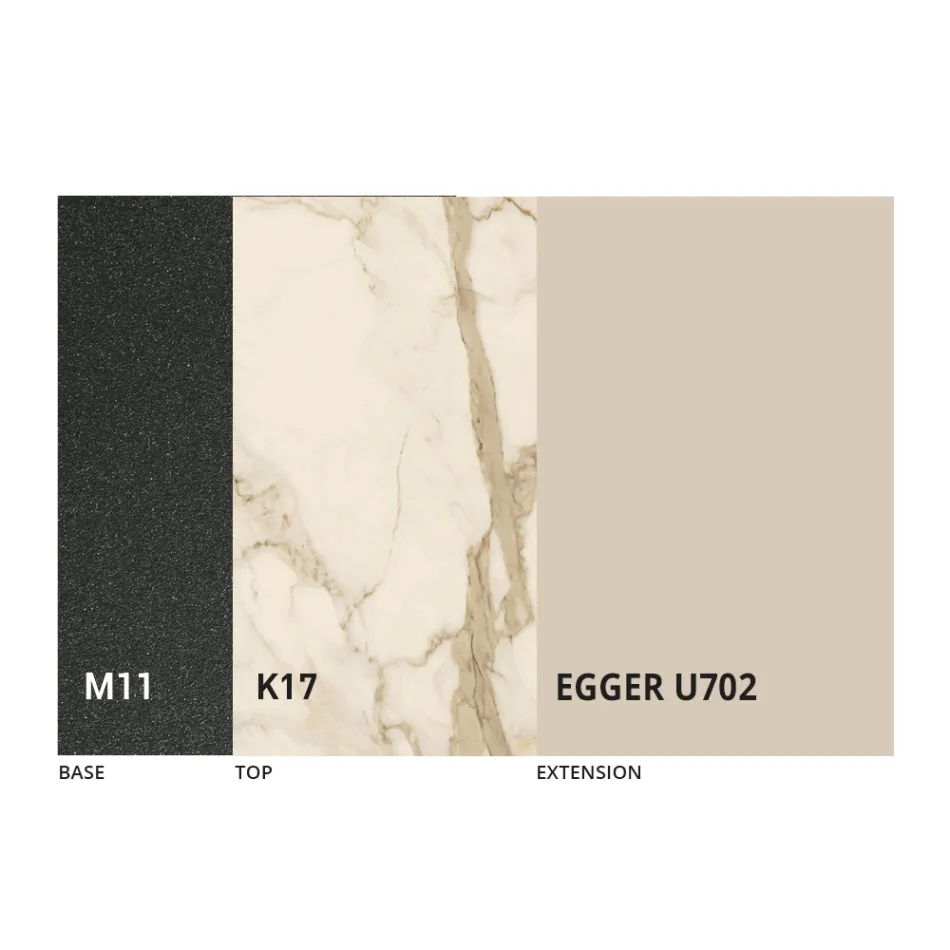 Runt matbord förlängbart till 270 cm i keramik Made in Italy - Muschio Viadurini