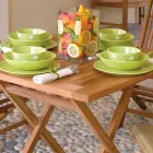 Fyrkantigt trädgårdsbord 80x80 cm Tillverkat i teak - Amico Viadurini