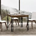 Fyrkantigt bord Utdragbart till 246 cm i trä och järn Tillverkat i Italien - Fiume