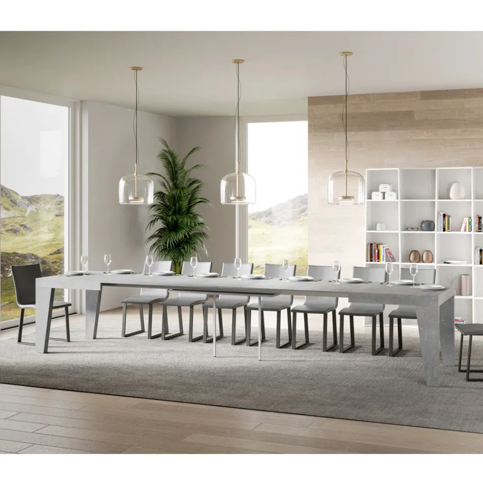 Fyrkantigt bord Utdragbart till 440 cm i trä Made in Italy - Blomma Viadurini