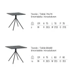 Fyrkantigt utomhusbord i galvaniserat stål Tillverkat i Italien - Ralph Viadurini