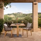 Fyrkantigt utomhusbord i teak och metall - Marie Viadurini