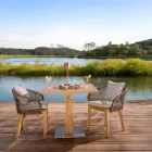 Fyrkantigt utomhusbord i teak och metall - Marie Viadurini