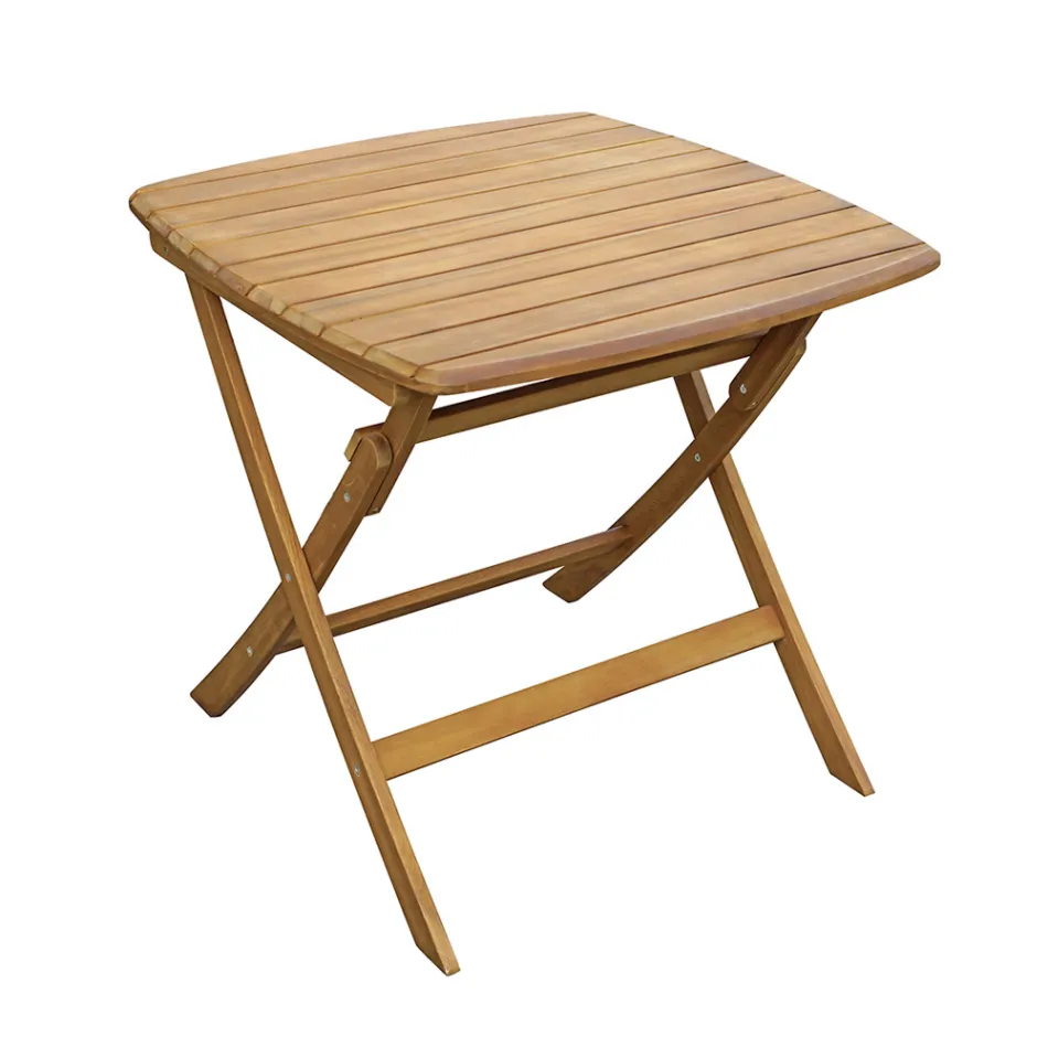 Fyrkantigt utomhusbord av akacieträ - solnedgång Viadurini