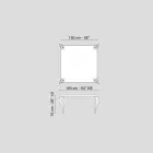 Fast bord konstruktion square MDF och Luigi kromat stål Viadurini