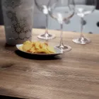 Fyrkantigt bord i HPL Satin Rostfritt stål Metall Tillverkat i Italien - Lins Viadurini