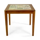 Kvadratiskt bord av akaciaträ och keramikskiva - Teknisk Viadurini