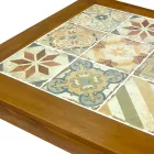 Kvadratiskt bord av akaciaträ och keramikskiva - Teknisk Viadurini