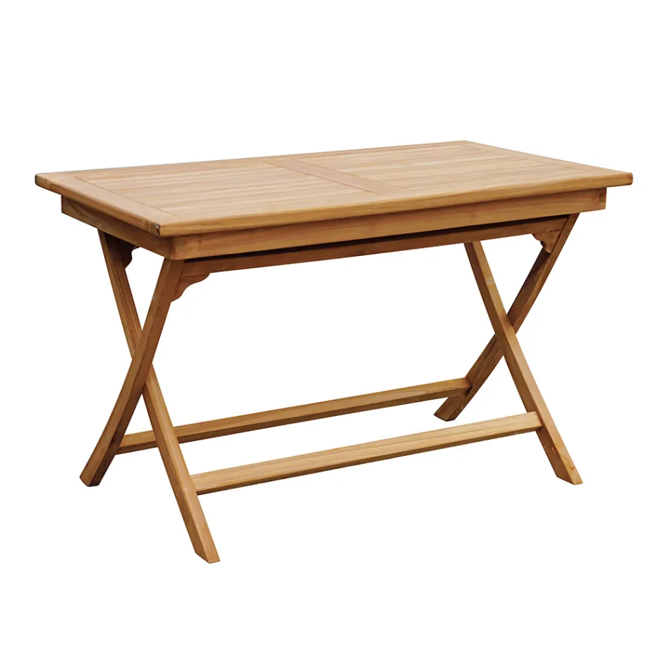 Rektangulärt trädgårdsbord 120x70 cm Tillverkat i teak - Alba Viadurini