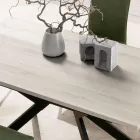 Rektangulärt bord utdragbart till 260 eller 300 cm i HPL och metall - Charmy Viadurini