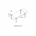 Utdragbart rektangulärt bord i genomskinligt glas tillverkat i Italien - Sopot Viadurini